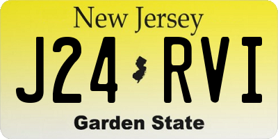 NJ license plate J24RVI