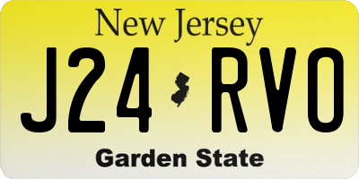 NJ license plate J24RVO