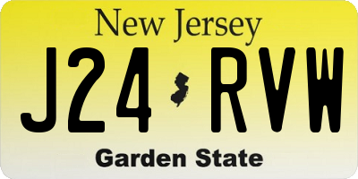 NJ license plate J24RVW