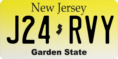 NJ license plate J24RVY