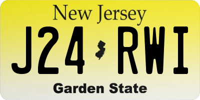 NJ license plate J24RWI