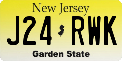 NJ license plate J24RWK