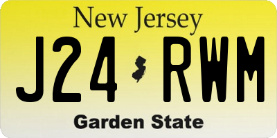 NJ license plate J24RWM