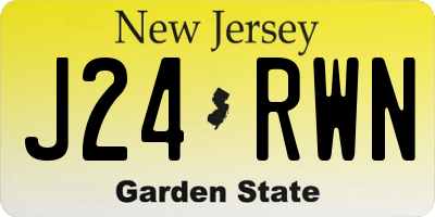 NJ license plate J24RWN