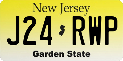 NJ license plate J24RWP