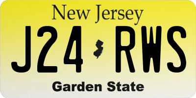 NJ license plate J24RWS