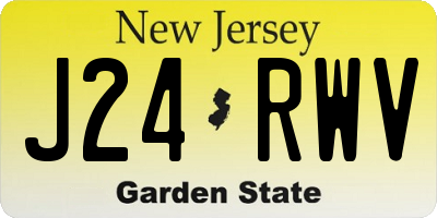 NJ license plate J24RWV