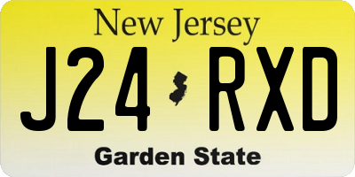 NJ license plate J24RXD
