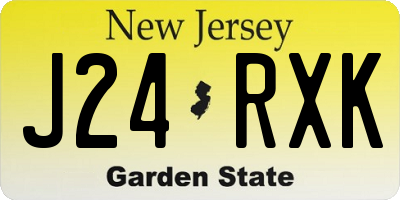 NJ license plate J24RXK