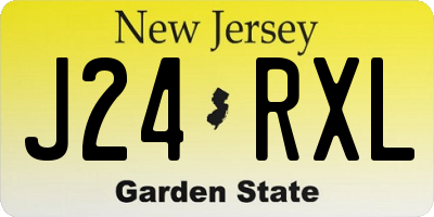 NJ license plate J24RXL