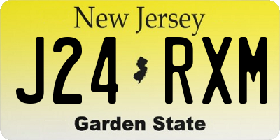 NJ license plate J24RXM