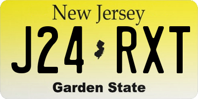 NJ license plate J24RXT