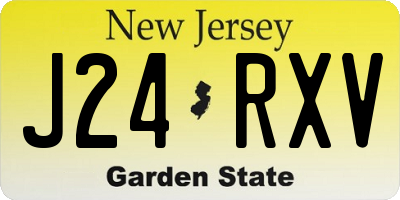 NJ license plate J24RXV