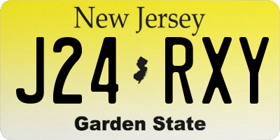 NJ license plate J24RXY