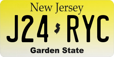 NJ license plate J24RYC