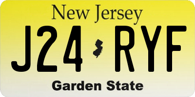 NJ license plate J24RYF