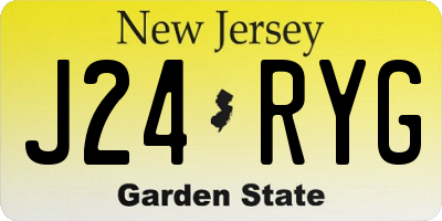 NJ license plate J24RYG