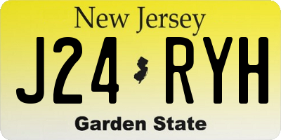 NJ license plate J24RYH