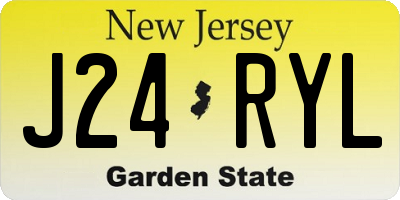 NJ license plate J24RYL