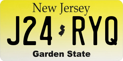 NJ license plate J24RYQ