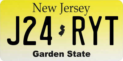 NJ license plate J24RYT