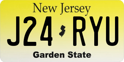 NJ license plate J24RYU