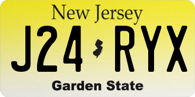 NJ license plate J24RYX