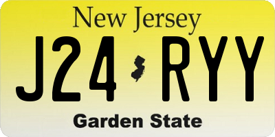 NJ license plate J24RYY