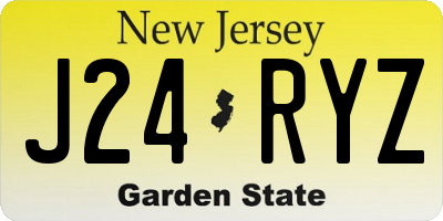 NJ license plate J24RYZ