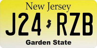 NJ license plate J24RZB