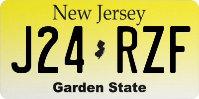 NJ license plate J24RZF