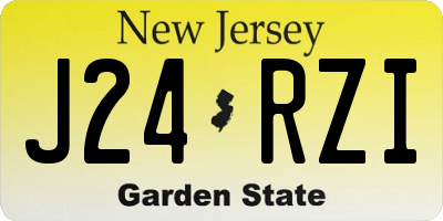 NJ license plate J24RZI