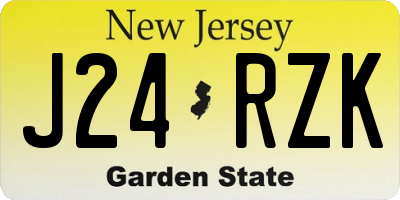 NJ license plate J24RZK