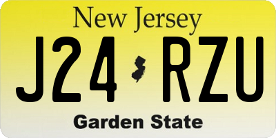 NJ license plate J24RZU