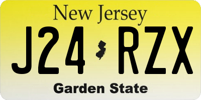 NJ license plate J24RZX