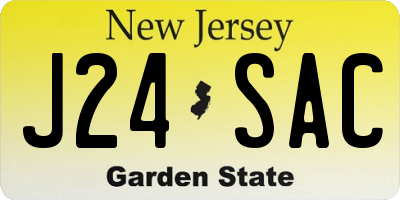 NJ license plate J24SAC
