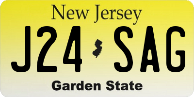 NJ license plate J24SAG