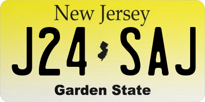 NJ license plate J24SAJ