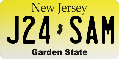 NJ license plate J24SAM