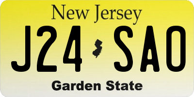 NJ license plate J24SAO