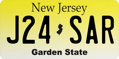 NJ license plate J24SAR