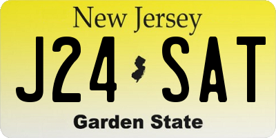 NJ license plate J24SAT