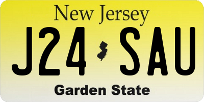 NJ license plate J24SAU