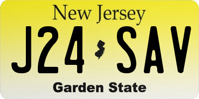 NJ license plate J24SAV