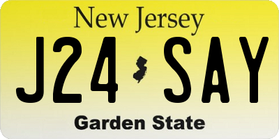 NJ license plate J24SAY
