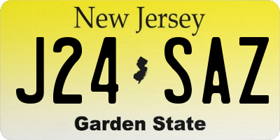 NJ license plate J24SAZ