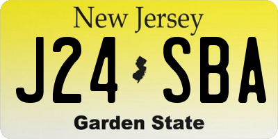 NJ license plate J24SBA
