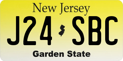NJ license plate J24SBC
