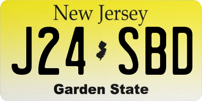 NJ license plate J24SBD