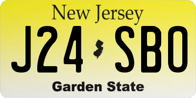 NJ license plate J24SBO